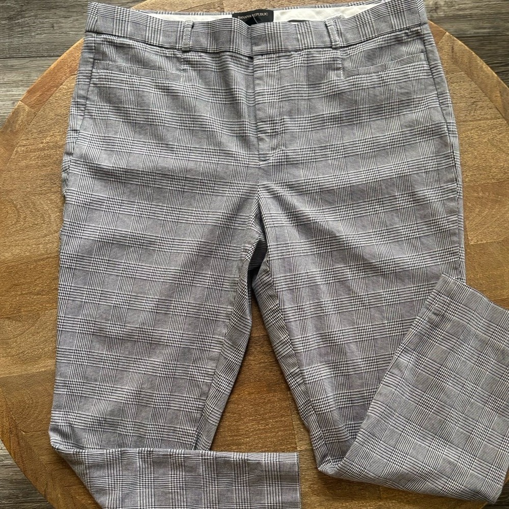 Banana‎ Republic Plaid Mid Rise Straight Fit Pants Womens Size 14